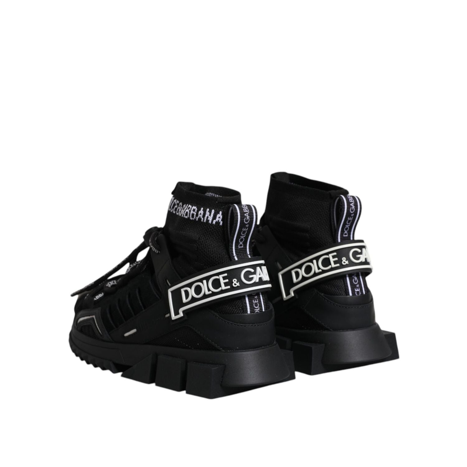 Dolce & Gabbana Black Sorrento Socks Logo Sneakers Shoes