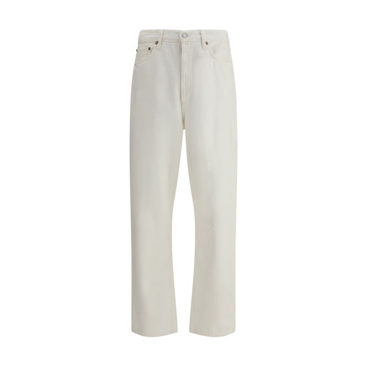 Agolde White Cotton Relaxed Fit Jeans