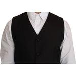 Dolce & Gabbana Black Silk Dress Waistcoat TSH2428-1