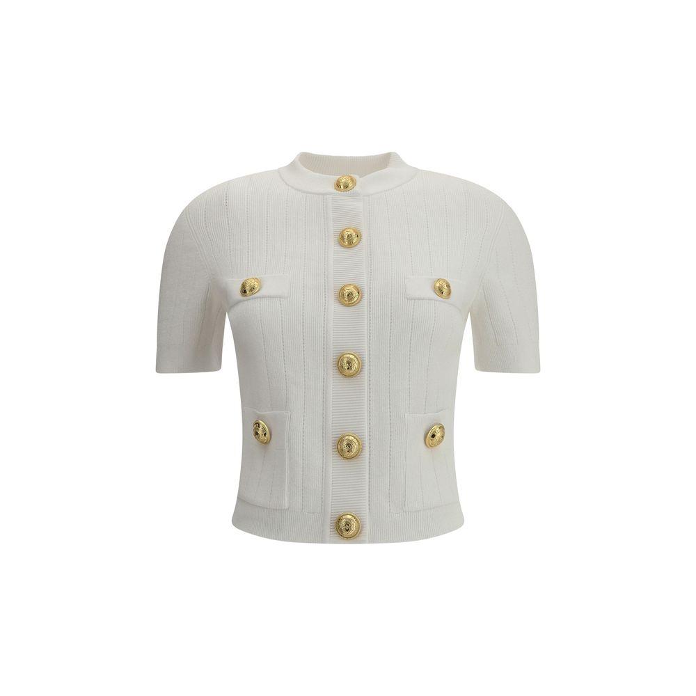 BalmainBalmain Cardigan whit botton1728,72470364320,Balmain,IT36 | XS,New with tags,Sweaters - Women - Clothing,White,Women