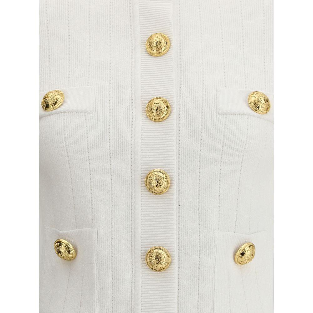 BalmainBalmain Cardigan whit botton1728,72470364320,Balmain,IT36 | XS,New with tags,Sweaters - Women - Clothing,White,Women