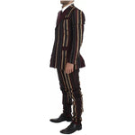 Dolce & Gabbana Multicolor Striped Runway 3 Piece Slim Fit Vest Suit SIG12399-48