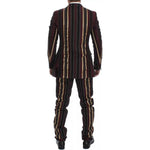 Dolce & Gabbana Multicolor Striped Runway 3 Piece Slim Fit Vest Suit SIG12399-48