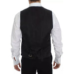 Dolce & Gabbana Black Wool Silk Dress Gilet Jacket Vest VES10039-44