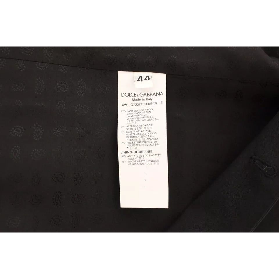 Dolce & Gabbana Black Wool Silk Dress Gilet Jacket Vest VES10039-44