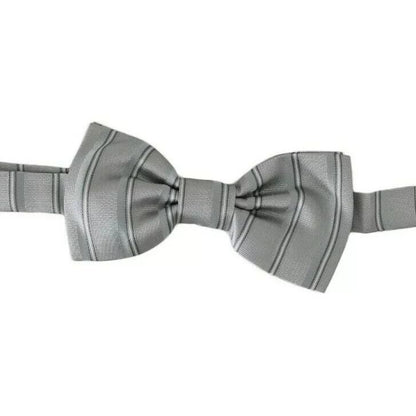 Dolce & Gabbana Light Gray Lining Adjustable Neck Butterfly Bow Tie