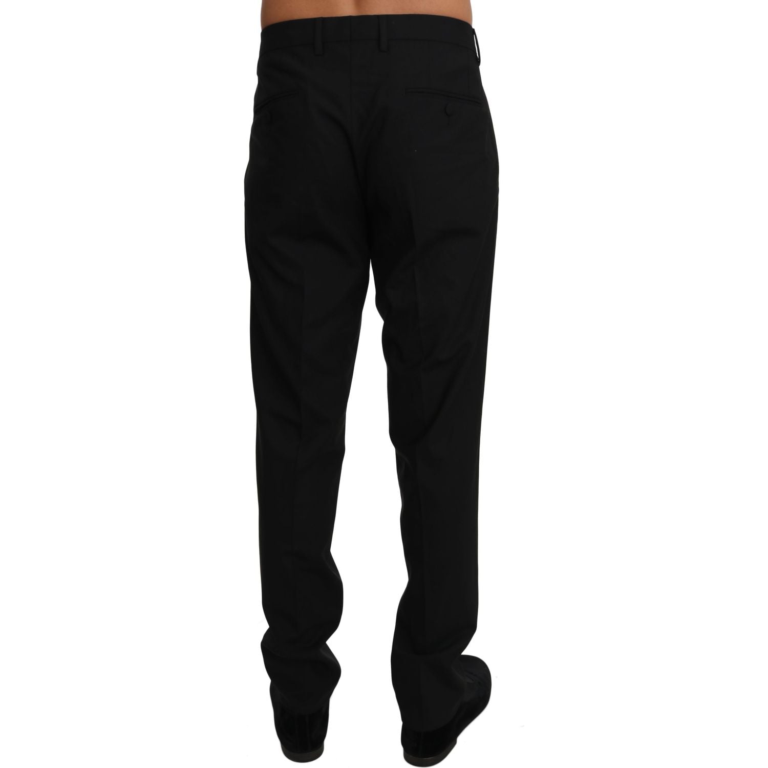 Dolce & Gabbana Black Wool Stretch Dress Trousers Pants