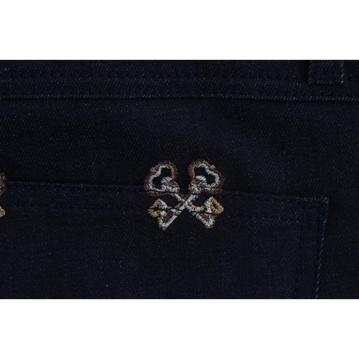 Dolce & Gabbana Blue Key Embroidered Slim Fit KATE Jeans