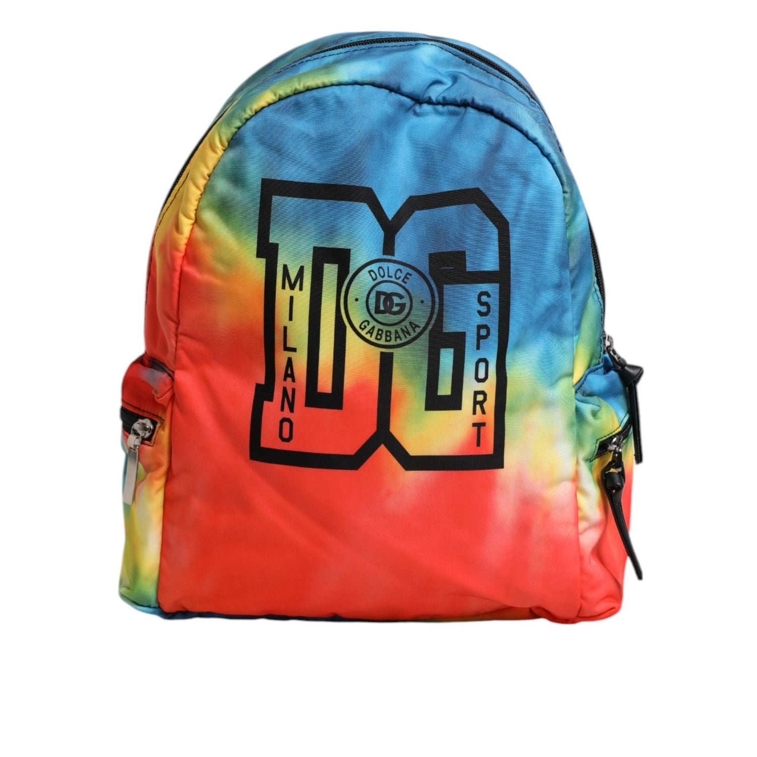 Dolce & Gabbana Multicolor Tie Dye Nylon Logo Print Kids Backpack Bag