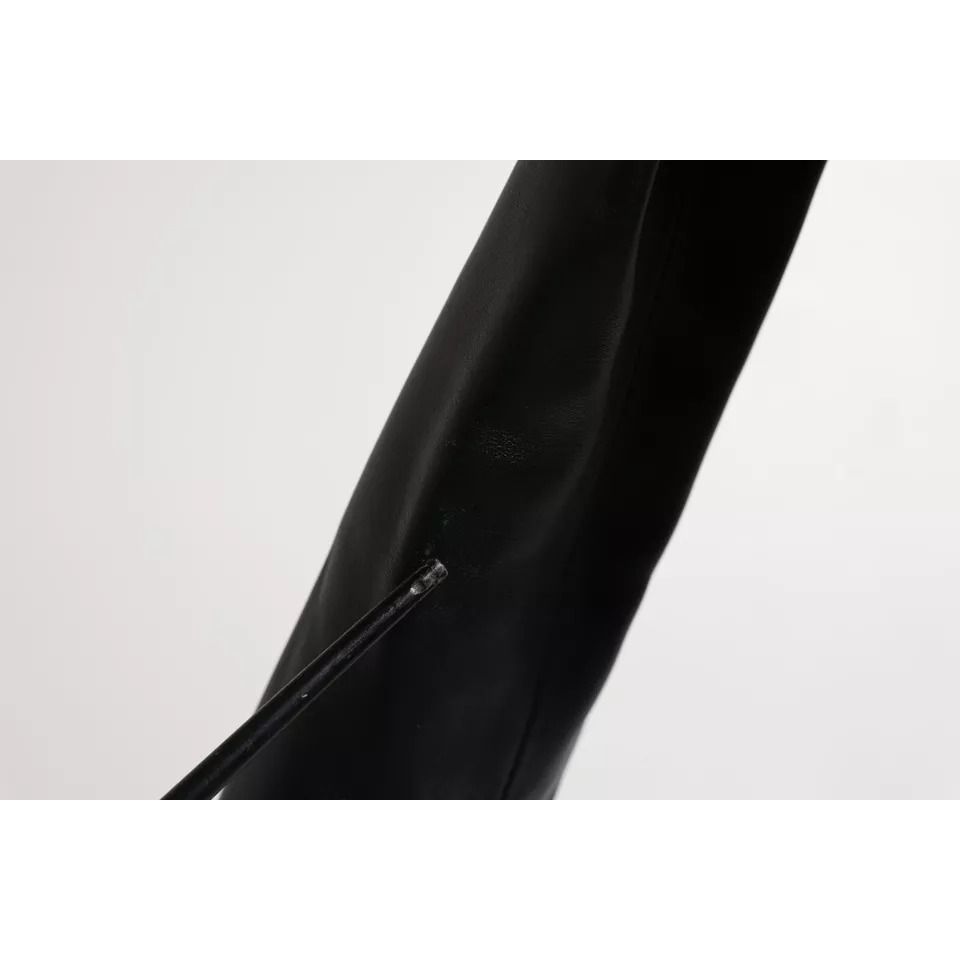 Dolce & Gabbana Black Leather Logo Plaque Shoulder Bag