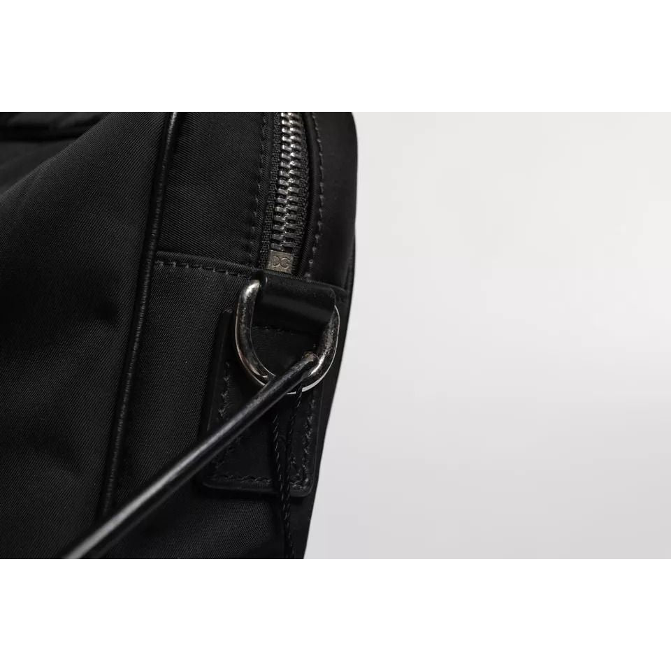 Dolce & Gabbana Black Logo Plaque Double Handle Messenger Bag