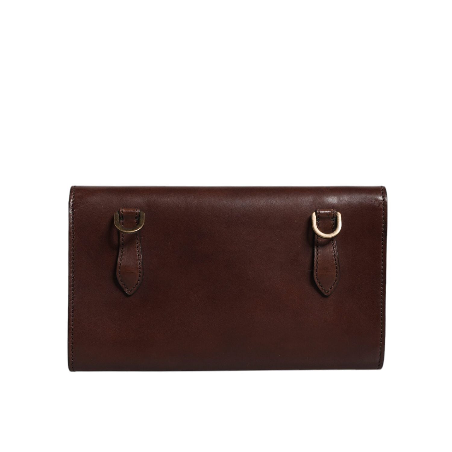 Dolce & Gabbana Brown Leather Logo Embossed Crossbody Bag