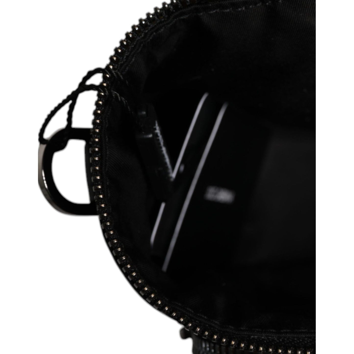 Dolce & Gabbana Black Leather Logo Purse Crossbody Camera Bag