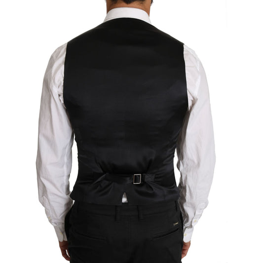 Dolce & Gabbana Gray Wool Double Breasted Waistcoat Vest TSH2661-46