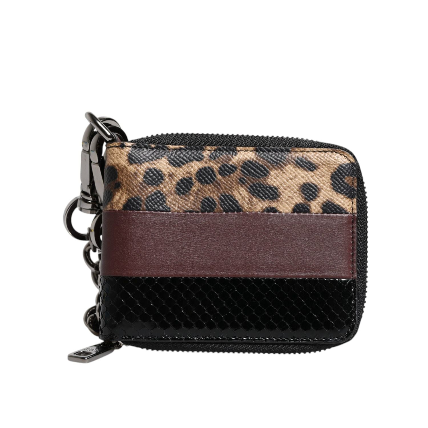 Dolce & Gabbana Multicolor Leopard Leather DG Bifold Card Holder Wallet