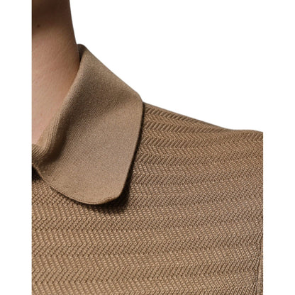 Dolce & Gabbana Brown Collared Short Sleeves Polo T-shirt