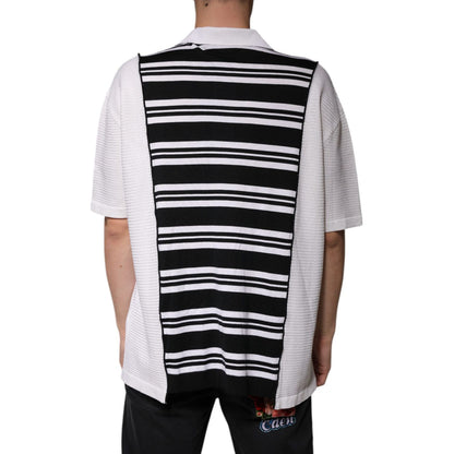 Dolce & Gabbana Black White Stripes Collared Polo T-shirt
