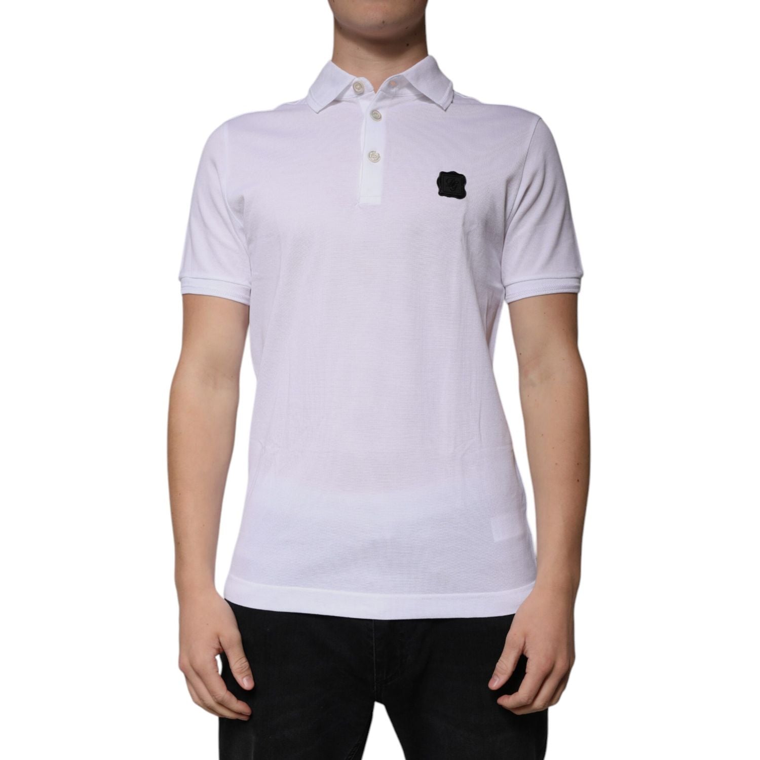Dolce & Gabbana White Collared Short Sleeves Polo T-shirt