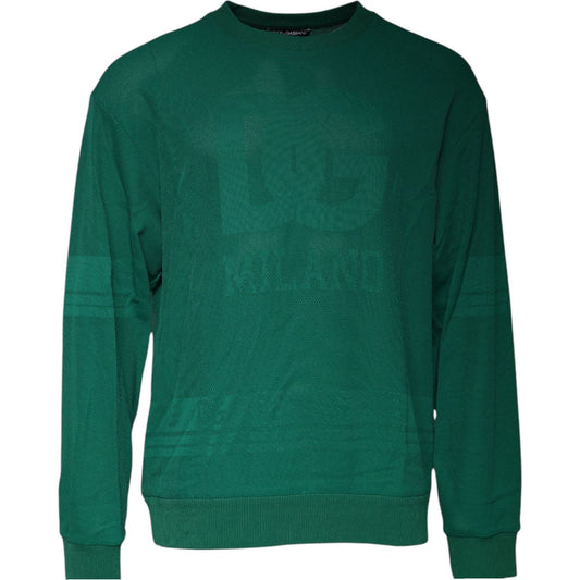 Dolce & Gabbana Green Logo Nylon Crew Neck Pullover Sweater