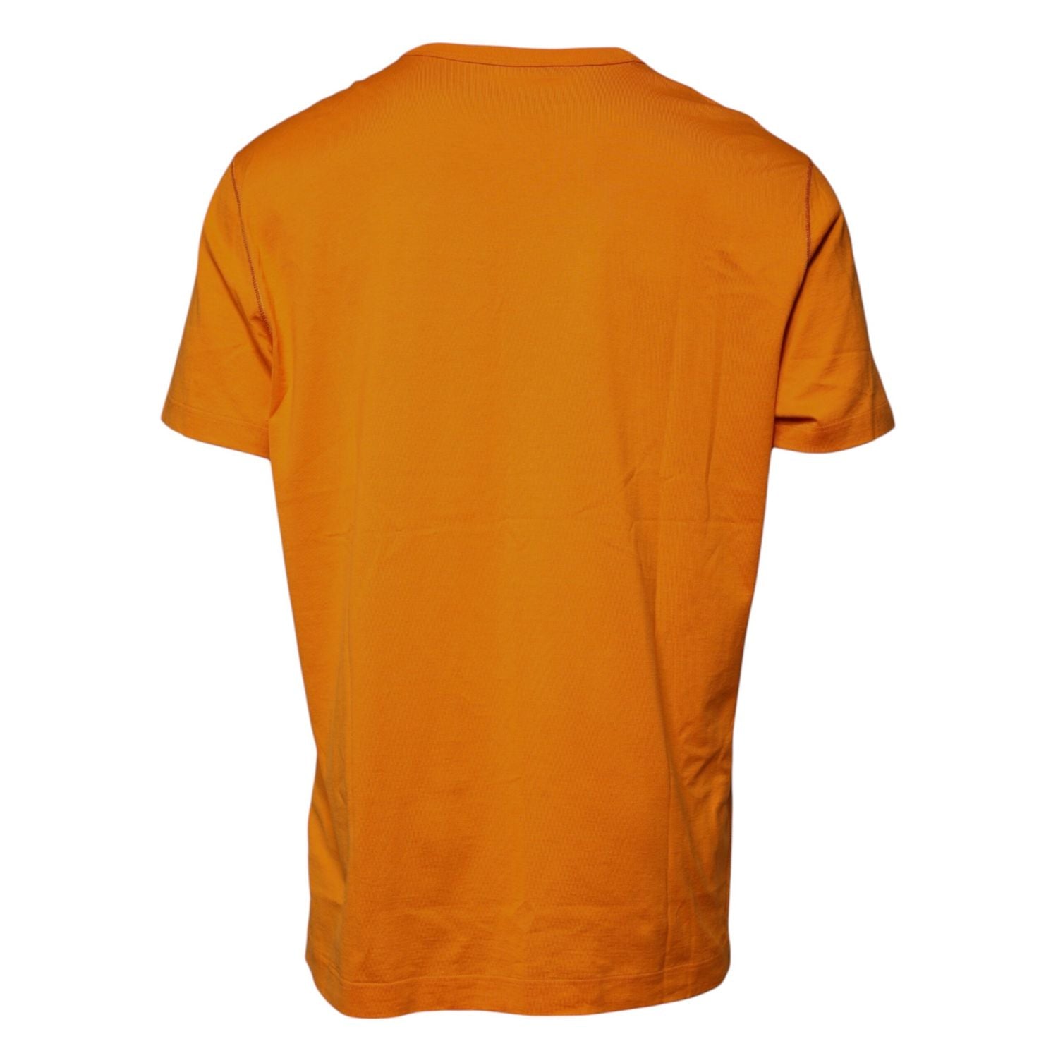 Dolce & Gabbana Orange Logo Cotton Crew Neck T-shirt