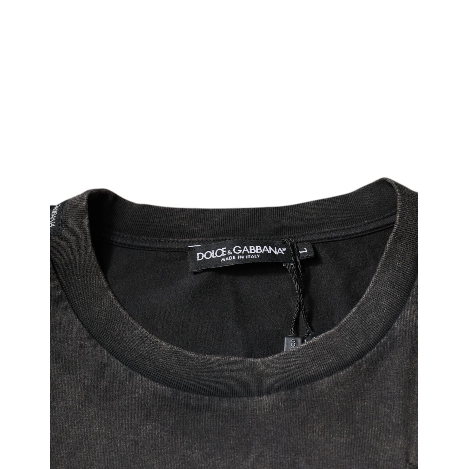 Dolce & Gabbana Gray Leopard Print Cotton Crew Neck T-shirt