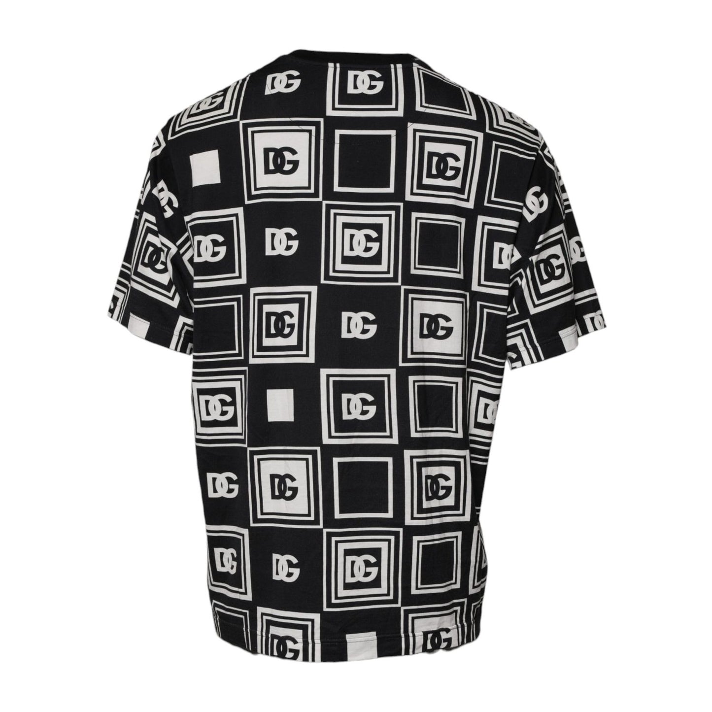 Dolce & Gabbana Black Logo Monogram Cotton Crew Neck T-shirt