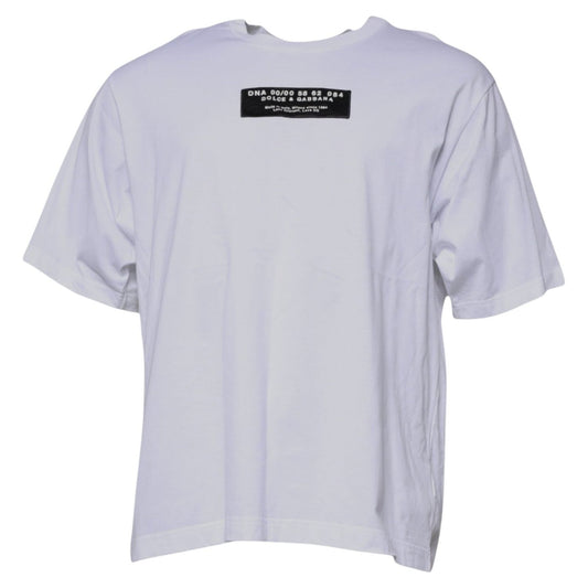 Dolce & Gabbana White Logo Print Cotton Crew Neck T-shirt TSH87694-54