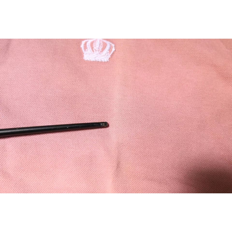 Dolce & Gabbana Pink Crown Collared Short Sleeve Polo T-shirt