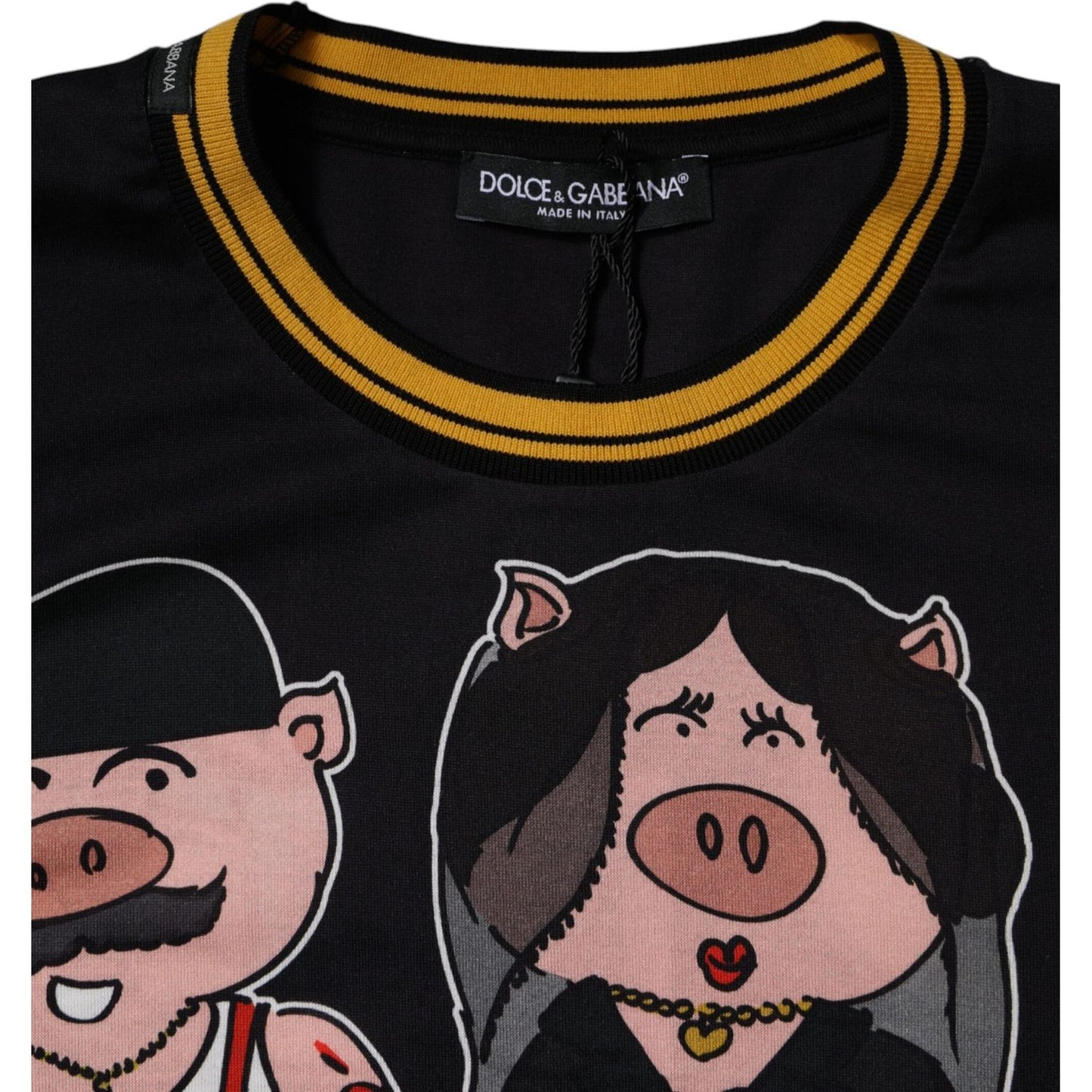 Dolce & Gabbana Black 2019 Year Of The Pig Crew Neck T-shirt TSH87717-46