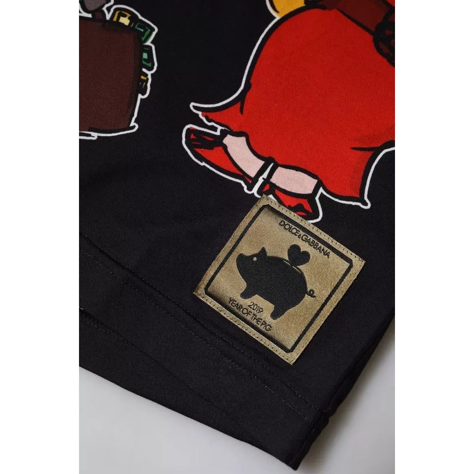 Dolce & Gabbana Black 2019 Year Of The Pig Crew Neck T-shirt TSH87717-46