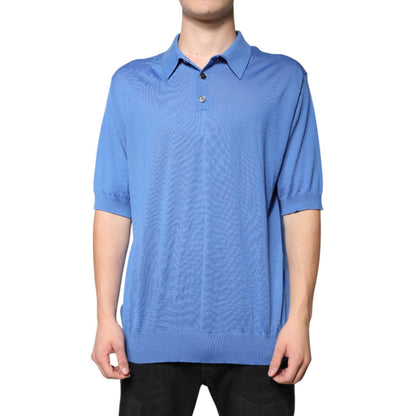 Dolce & Gabbana Blue Collared Short Sleeves Polo T-shirt