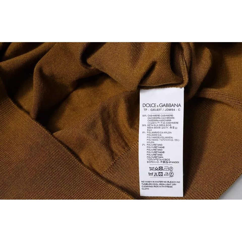 Dolce & Gabbana Brown Cashmere Turtleneck Pullover Sweater TSH87785-54