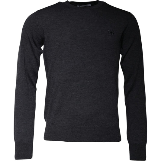Dolce & Gabbana Dark Gray DG Logo Crew Neck Pullover Sweater TSH87796-46