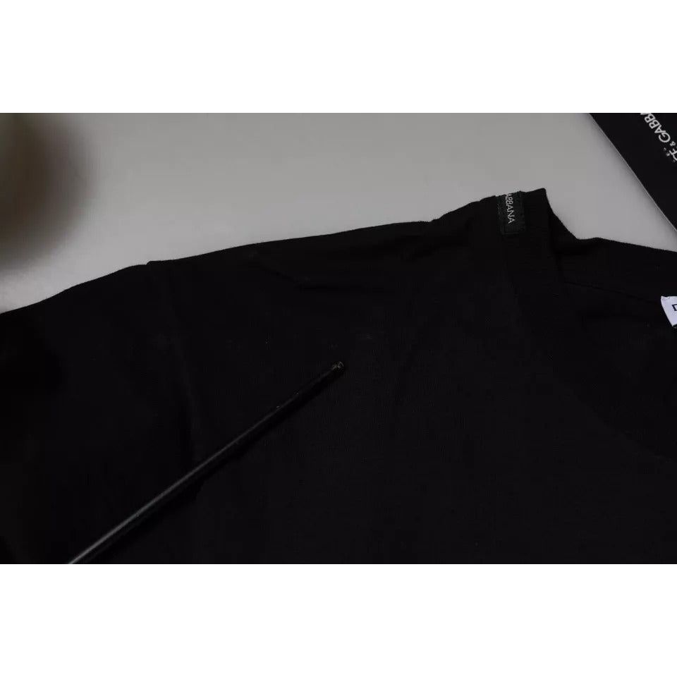 Dolce & Gabbana Black Logo Print Cotton Short Sleeve T-shirt