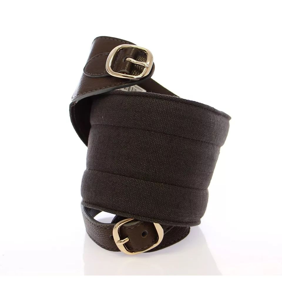 Dolce & Gabbana Brown D&G Leather Linnen Logo Belt