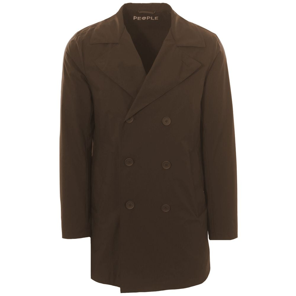 People Of Shibuya Brown Recycled Polyester Men Jacket PE-14547-IT46 | S