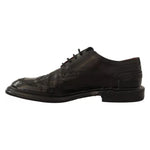 Dolce & Gabbana Black Perforated Leather Lace Up Derby Shoes MV4164-40
