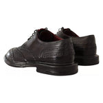 Dolce & Gabbana Black Perforated Leather Lace Up Derby Shoes MV4164-40