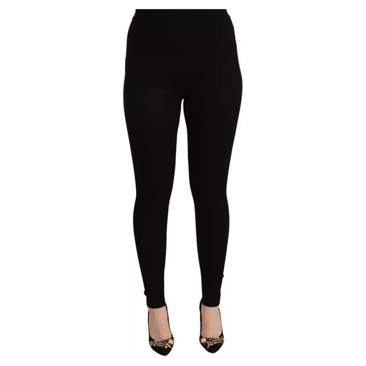 Dolce & Gabbana Black High Waist Stretch Pants Tights PAN71995-44