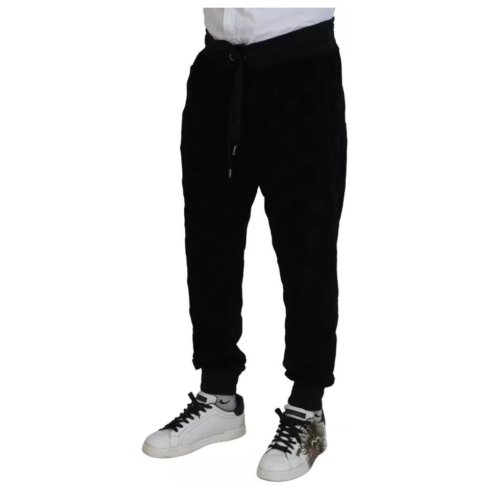 Dolce & Gabbana Black Cotton Skinny Jogger Sweatpants Pants PAN74812-54