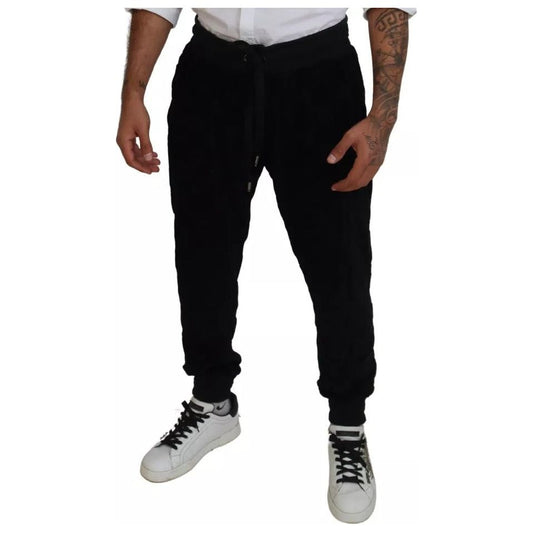 Dolce & Gabbana Black Cotton Skinny Jogger Sweatpants Pants PAN74812-54