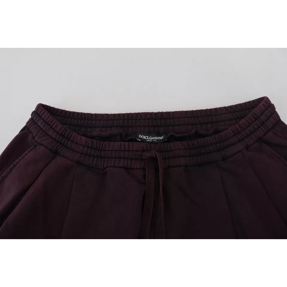 Dolce & Gabbana Bordeaux Cotton Cargo Jogger Sweatpants Pants
