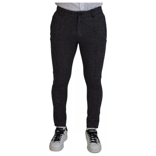 Dolce & Gabbana Gray Chevron Viscose Skinny Pants PAN74804-48