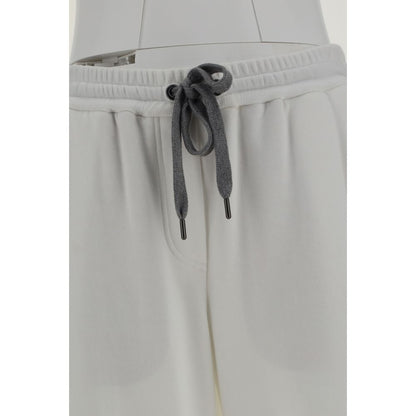 Brunello Cucinelli White Cotton Casual Pants