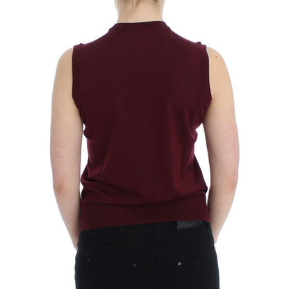 Dolce & Gabbana Red Sleeveless Crewneck Vest Pullover