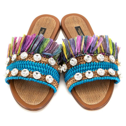 Dolce & Gabbana Multicolor Lambskin Women Sandal DO-14625-EU36/US6