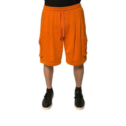 Dolce & Gabbana Orange Cotton Men Casual Cargo Bermuda Shorts