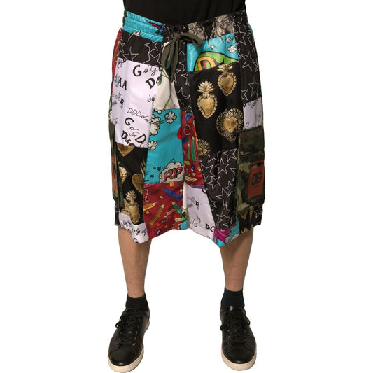 Dolce & Gabbana Multicolor Patchwork Cargo Bermuda Shorts PAN75653-54