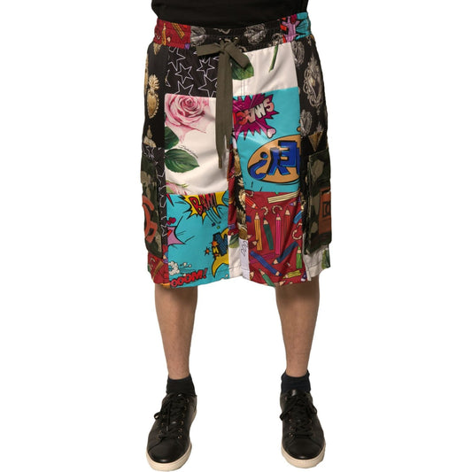 Dolce & Gabbana Multicolor Patchwork Cargo Bermuda Shorts PAN75670-48