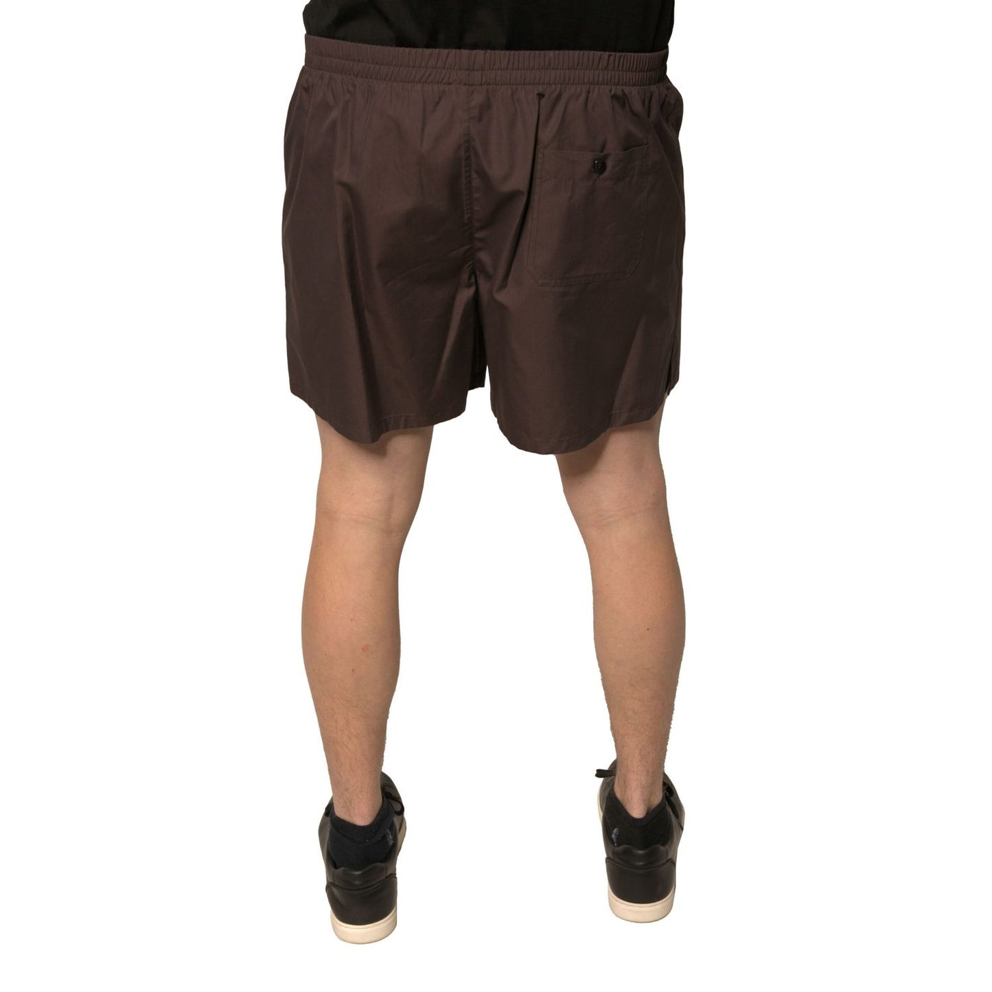 Dolce & Gabbana Brown Cotton Blend Men Mid Waist Shorts
